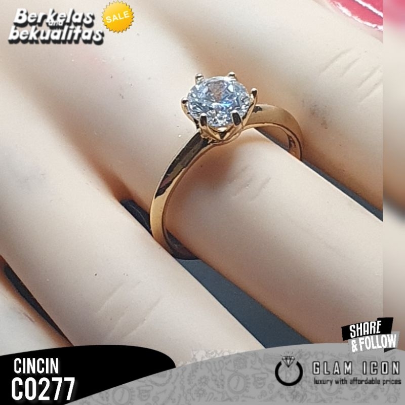 Cincin Wanita Motif Simple grip lima mata satu C0277 CCG