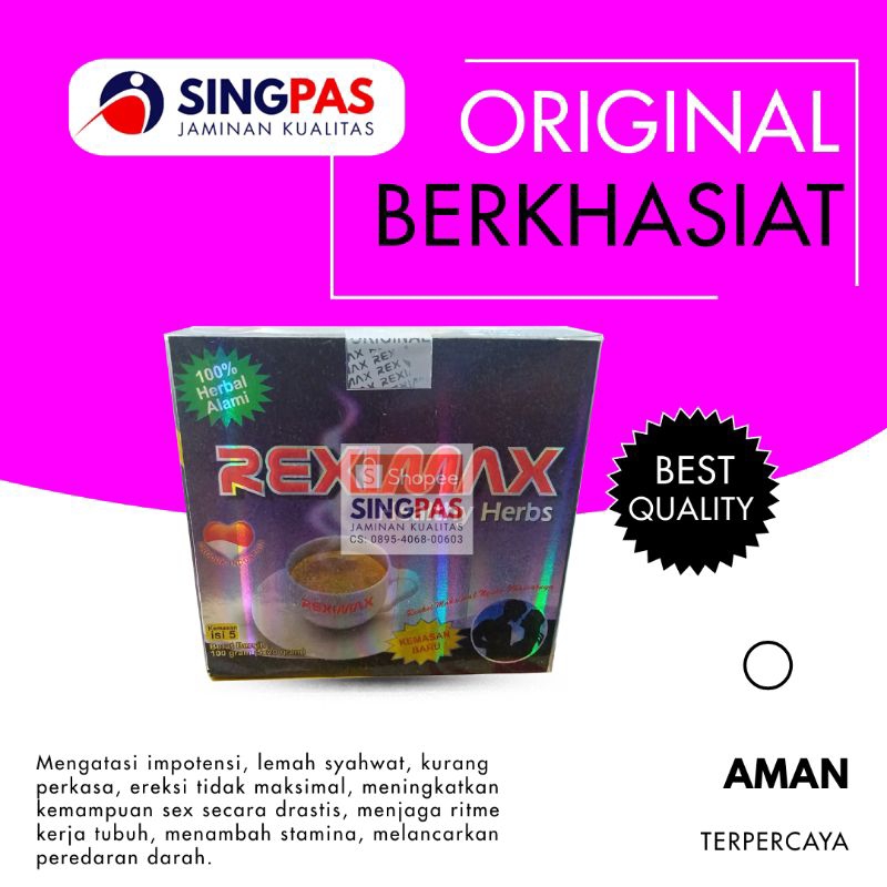 

Kopi Reximax isi 5 Sachet Original Kopi (Kuat) Tahan Lama Menambah Stamina Pria Dewasa Bertenaga Diatas Ranjang