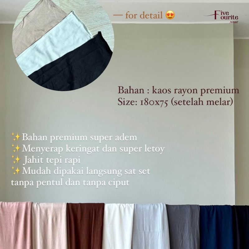 Safina Hijab - Pashmina Kaos Rayon Premium