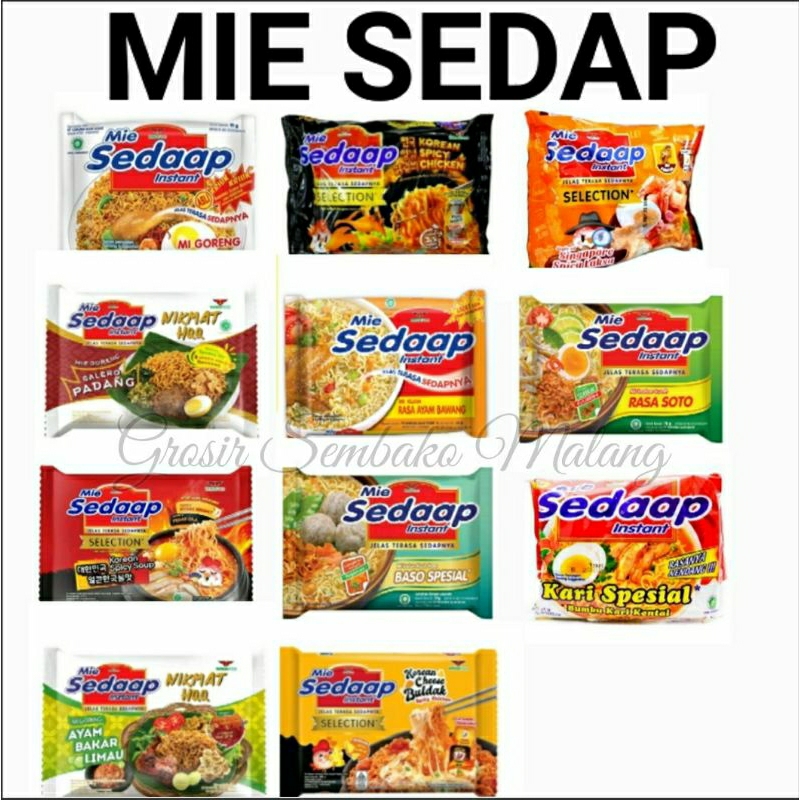 

MIE SEDAP ECER [ MINIMAL BELI 5 BOLEH CAMPUR ] / SEDAP GORENG / SEDAP KUAH / SEDAP KOREAN SPICY / SEDAP SOTO / SEDAP KARE SPESIAL / SEDAP LAKSA / MIE SEDAP MALANG / MIE SEDAAP MALANG / MIE SEDAAP ECER MALANG / MIE INSTANT MALANG