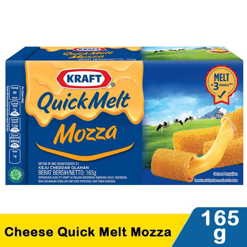 

KEJU KRAFT QUICKMELT MELELEH MOZA MOZARELLA 165GR