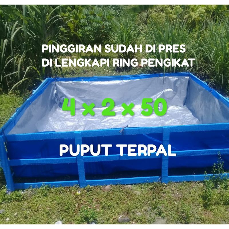 kolam terpal ikan ukuran 4x2x50 terpal kolam terpal