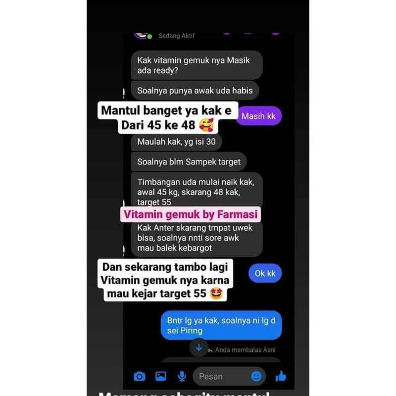 VITAMIN GEMUK, OBAT GEMUK, GEMUK SEHAT,