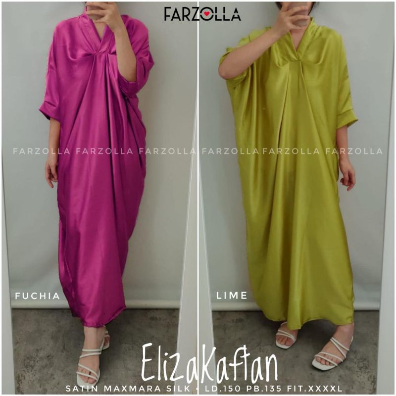 GAMIS KAFTAN POLOS TERBARU PREMIUM SATIN MAXMARA GAMIS LEBARAN SOFIA KAFTAN