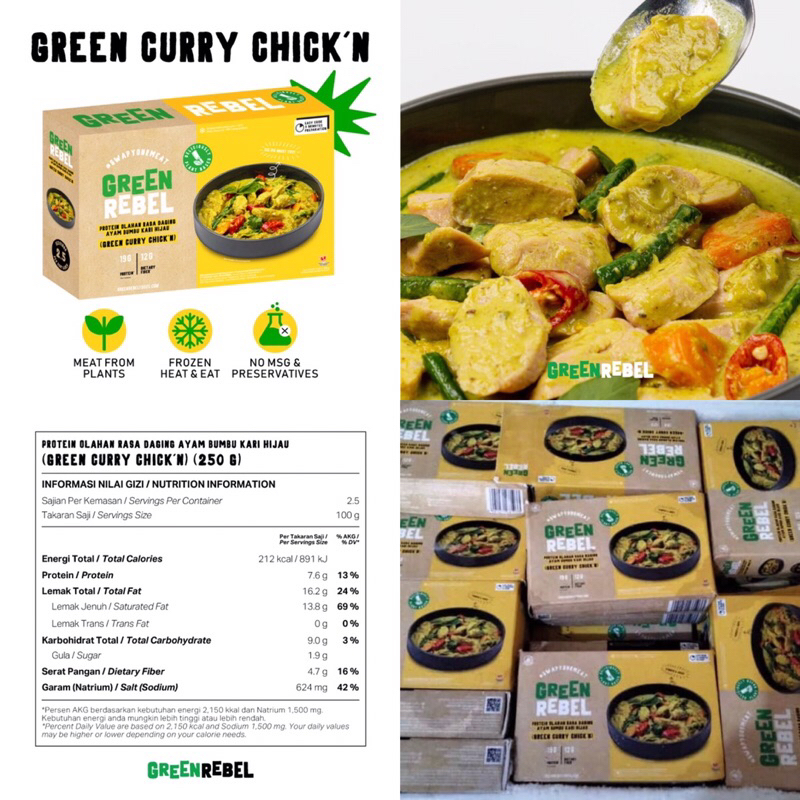 

Green Rebel Ayam Kari Hijau 250 gram / Green Curry Chicken / Ready to Cook