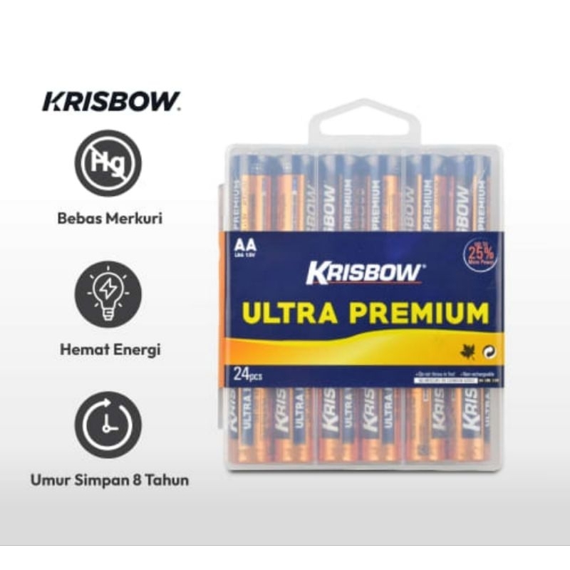 Krisbow Baterai Ultra Alkaline Aa 24 pcs