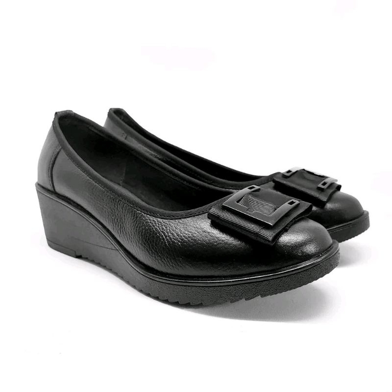 Sepatu Kulit Wanita Sepatu Kerja Hitam
