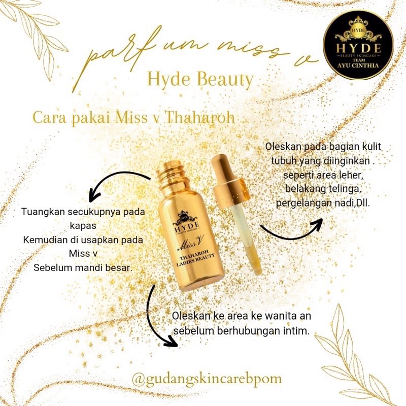 PARFUME MISS V THAHAROH HYDE BEAUTY SKINCARE