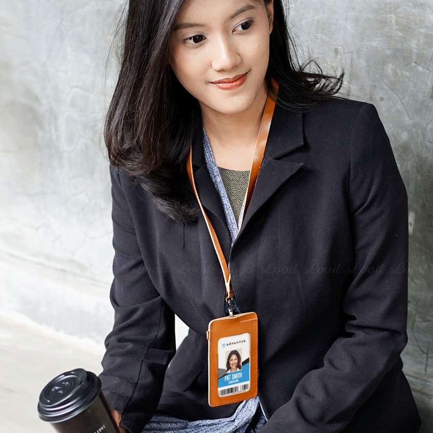 ID CARD FILO HOLDER KULIT ASLI NAME TAG - GRATIS UKIR NAMA DAN LOGO