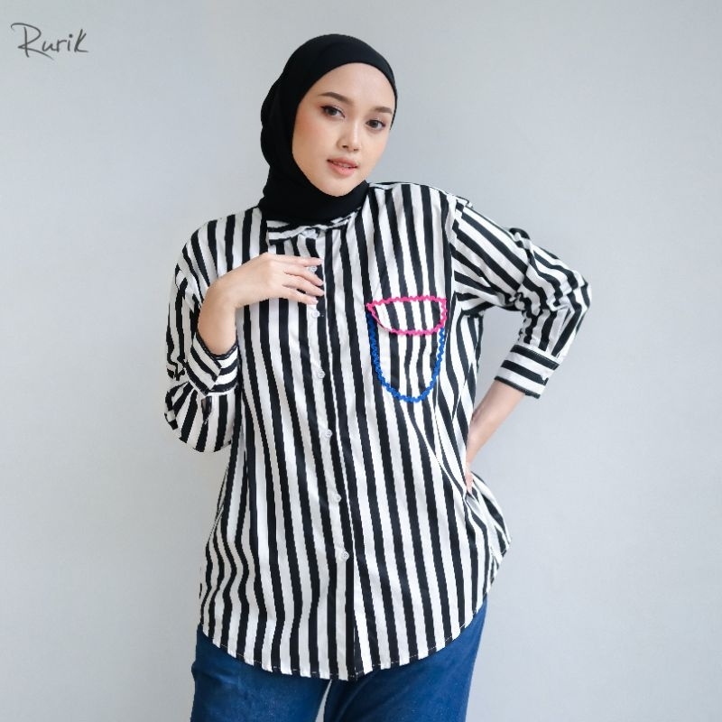 [RURIK] MAEE MAE SHIRT KEMEJA BLOUSE GARIS