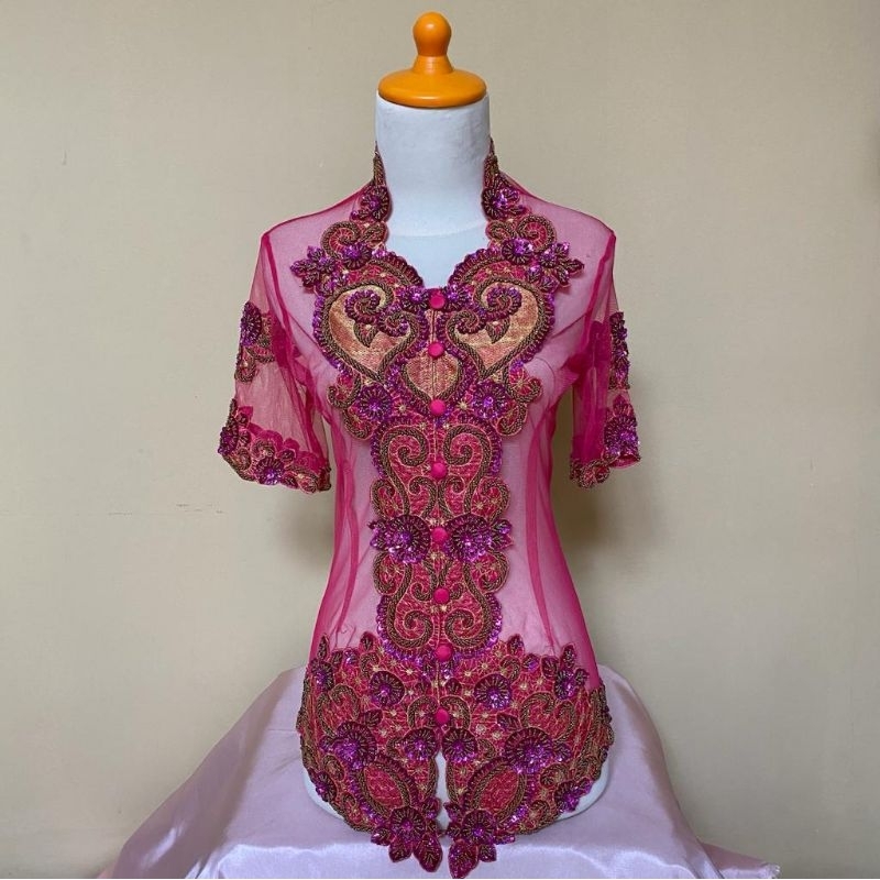 Ready Kebaya Tangan Pendek Full Payet / Kebaya Brokat Bordir Pendek / Kebaya Modern / Kebaya Murah / Kebaya Wanita / Kebaya Wisuda / Akad Pengantin