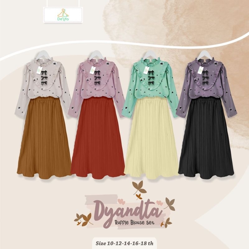 Set rok Dyandta Ruffle Blouse Set by De lifa / setelan rok dyandta delifa de'lifa