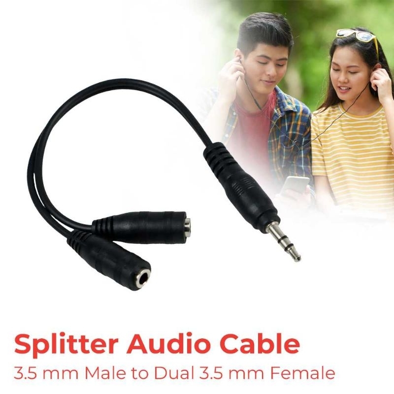 Overfly Splitter Audio Cable 3.5 mm Male to Dual 3.5 mm Female - AV111