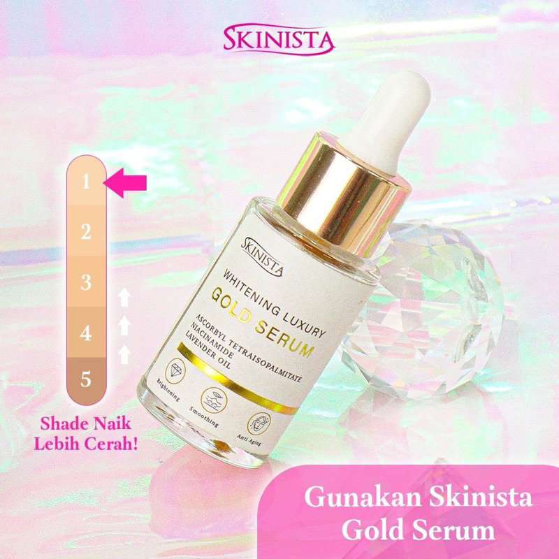 [ NEW LOOK ] GOLD SERUM ANTI AGING / WHITENING LUXURY GOLD BY SKINISTA / MENCERAHKAN WAJAH BPOM