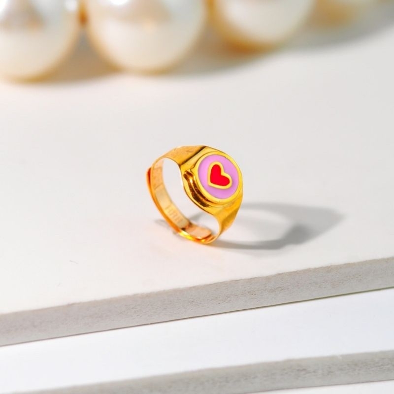 Cincin Emas Baby Ongsrot Waru Cat Pink - Toko Emas Gadjah