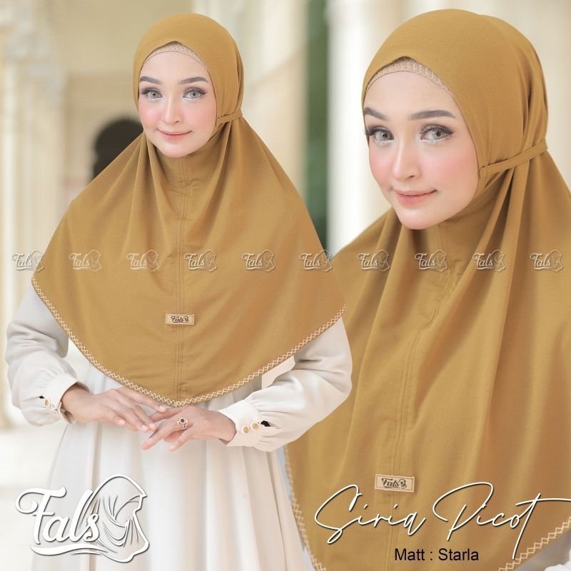 (Ori Fals) SIRIA PICOT •jilbab instan jersey starla•hijab instan•bergo instan tali