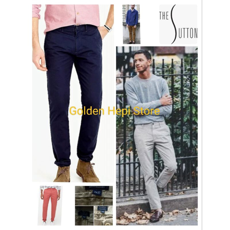 Celana Pria Chinos The * Sutton Celana Kantor // Formal Kerja Original Branded