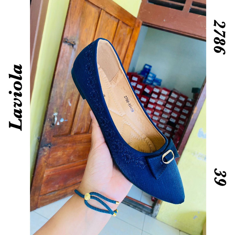 sepatu flat 6872 navy