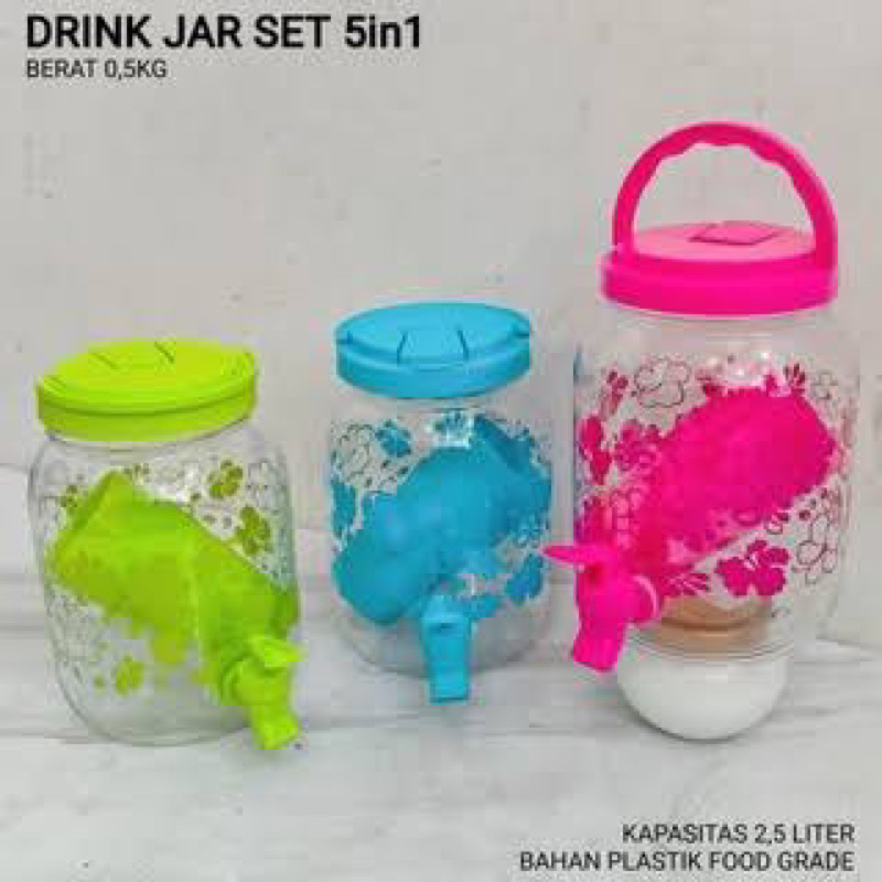 Drink jar set 5in1 / Galon mini 2,5L