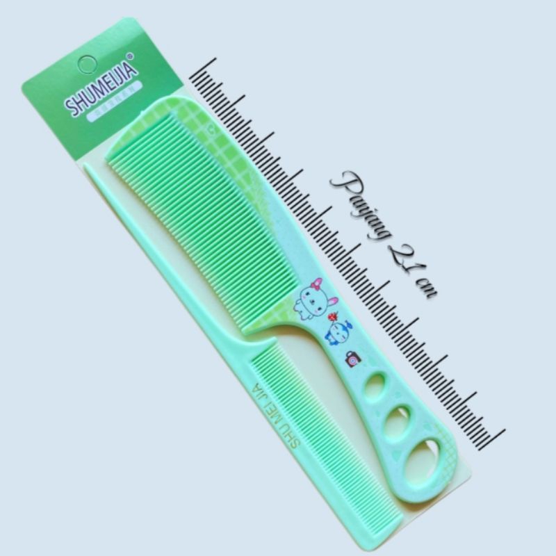 Sisir Fancy Besar 2in1 Sisir Kaku Motif Lucu Set isi 2 pcs Besar dan Kecil Panjang 21 cm