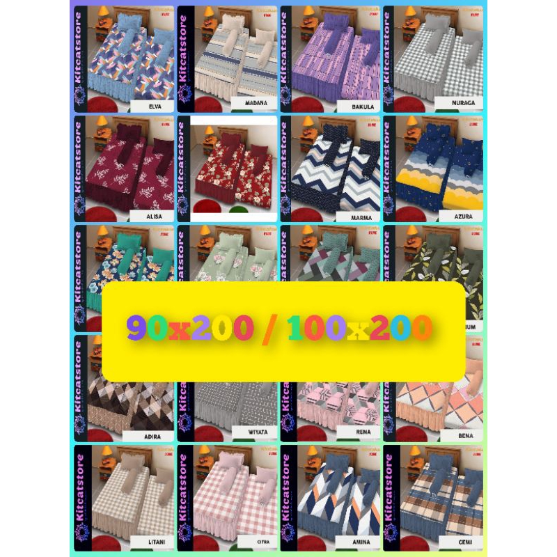 Kintakun Dluxe - Sprei Sorong 2in1 (100x200 / 90x200 ) Terlaris pilihan