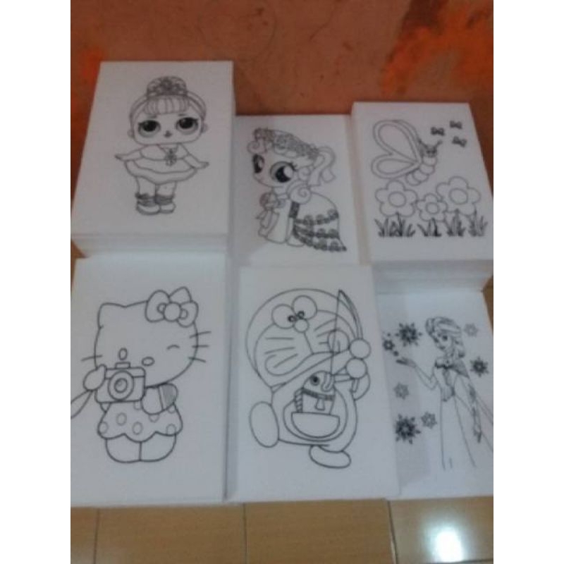 stereofom lukis 6 gambar 35x25cm/gabus/stereofom/edukasi anak