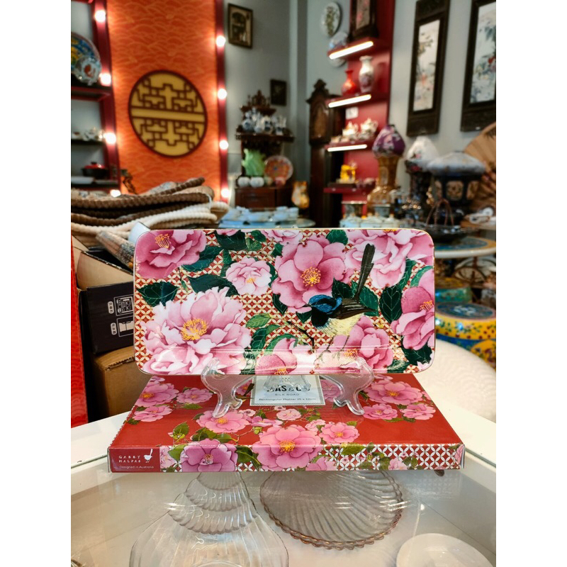 Rectangular Platter by Maxwell & Williams/tray bunga merah/nampan kecil bunga merah