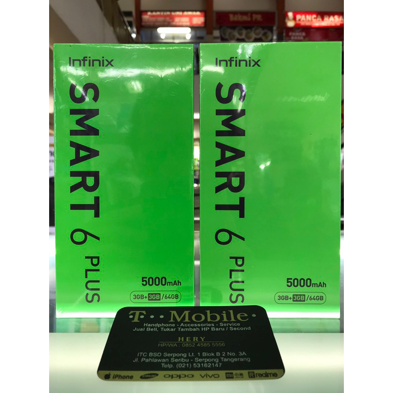 INFINIX SMART 6 PLUS RAM 3GB 64GB - BLUE - HELIO G25 - 6.82” - 5000mAh - RESMI