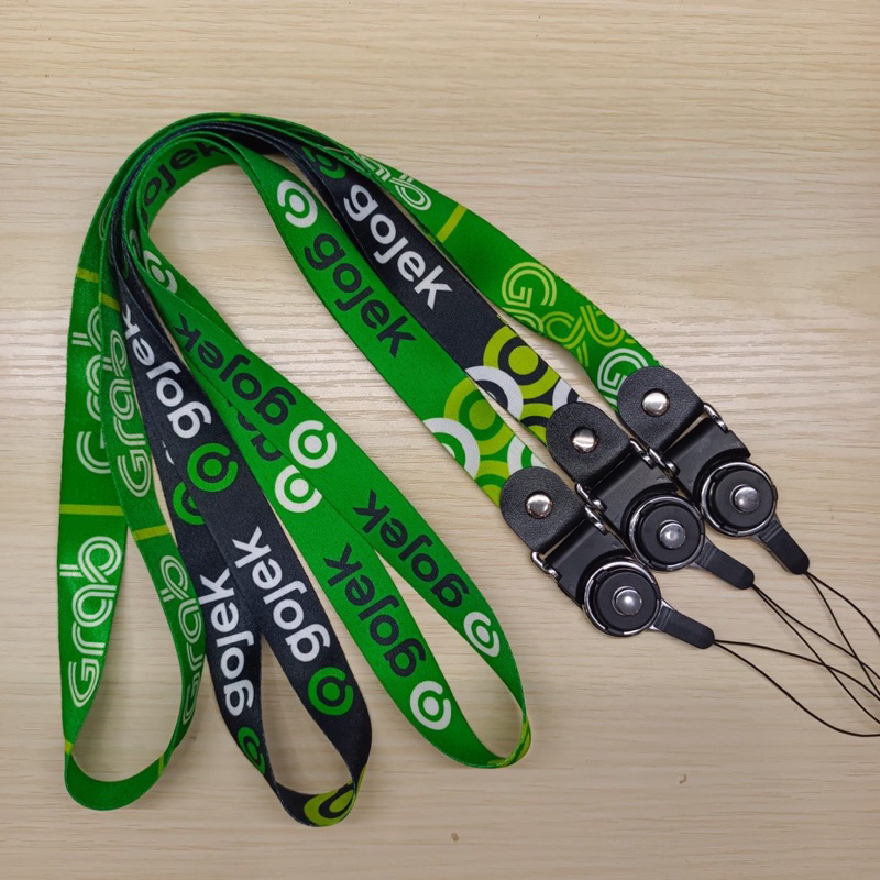 tali gantungan hp merek grab dan gojek TALI GANTUNGAN HP/ KARTU/ KUNCI NAMA/ USB/ LANYERD PANJANG 45CM BY SEN