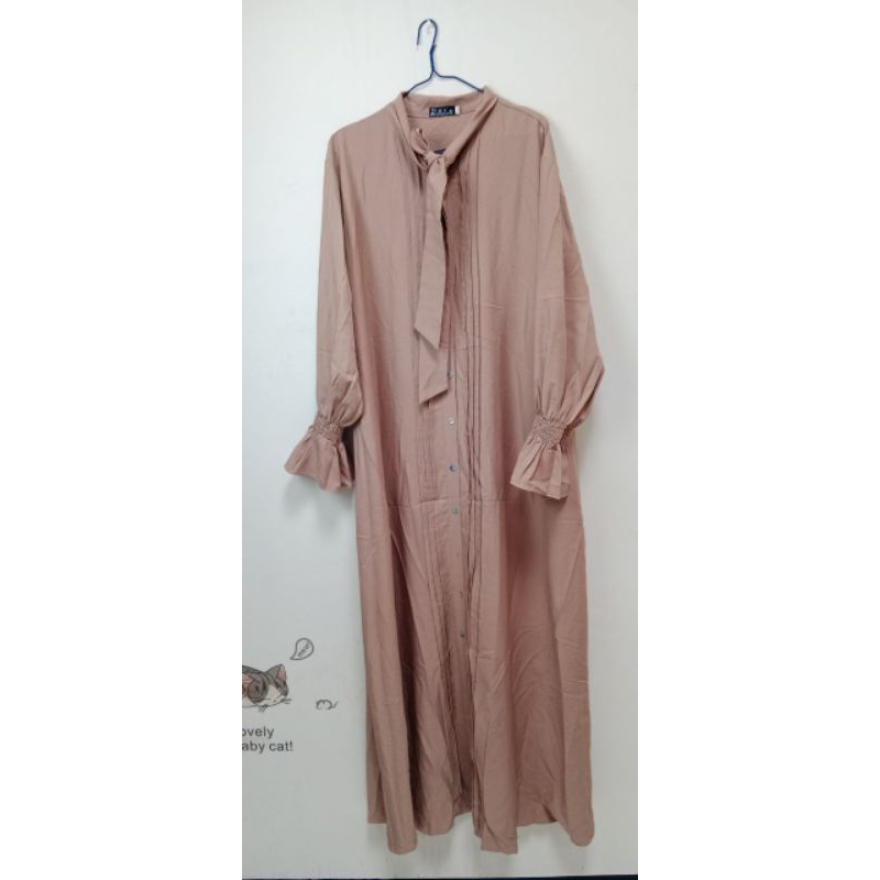 PRELOVED long dress abaya moca full kancing