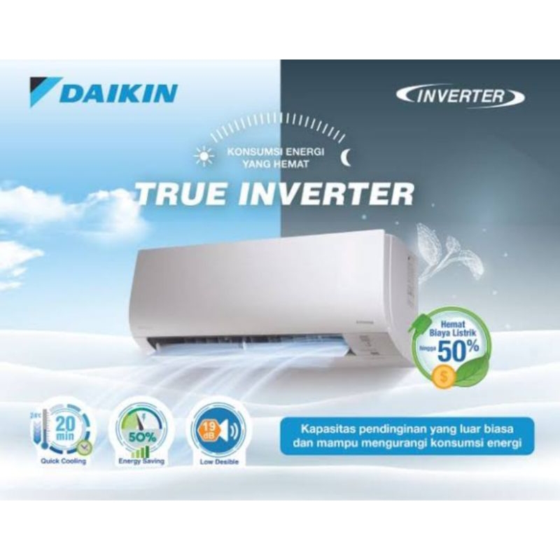 AC DAIKIN 1/2 PK FTKQ-15UVM4 FLASH INVERTER + INSTALASI PEMASANGAN