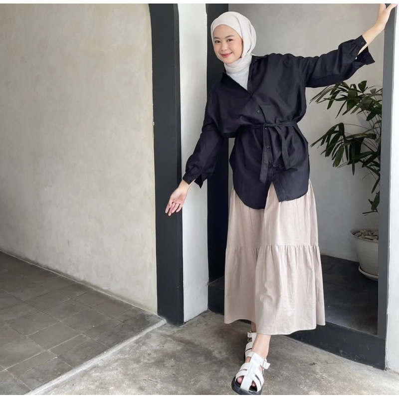 Purry Shirt Linen Rami Wanita Kemeja Wanita Linen