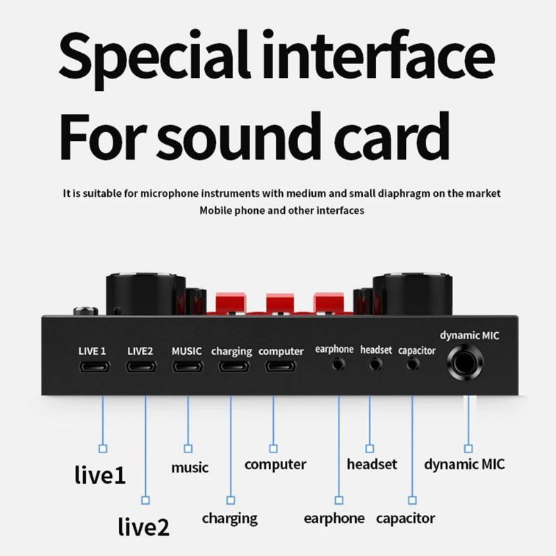 Soundcard V8 &amp; V8S Mixer Audio usb External