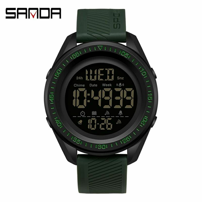 Jam Tangan SANDA 6013 Jam Tangan Pria Digital EL Backlight Sport Watch Anti Air