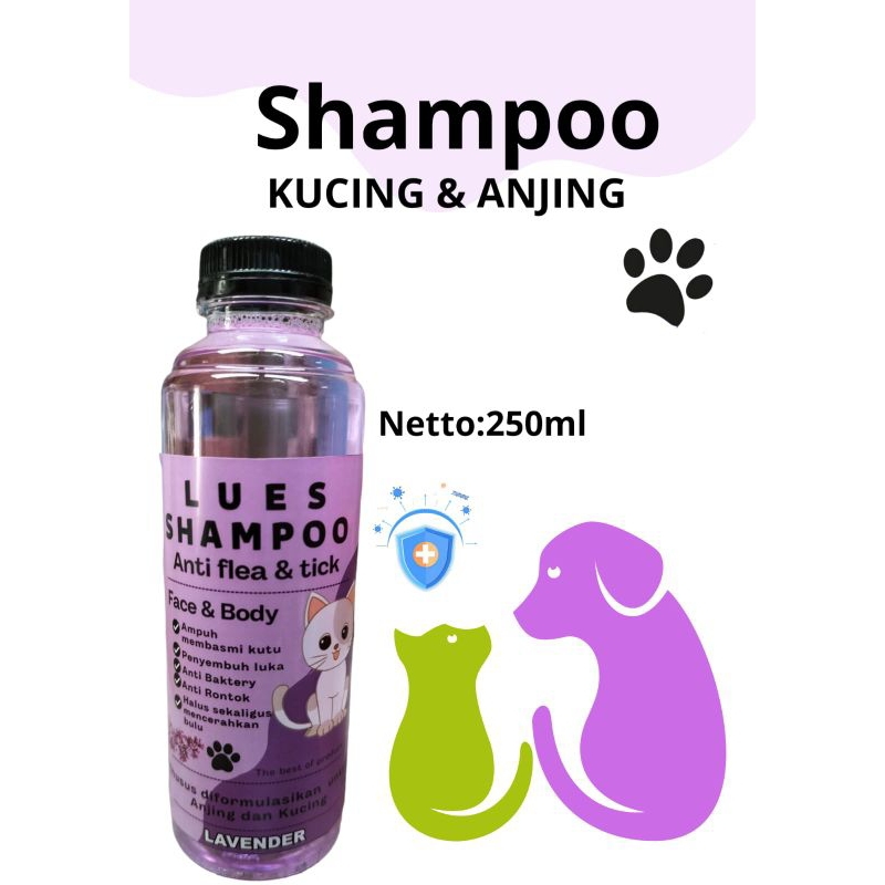 Shampoo kucing dan anjing anti kutu dan jamur dan pelembut netto 250ml