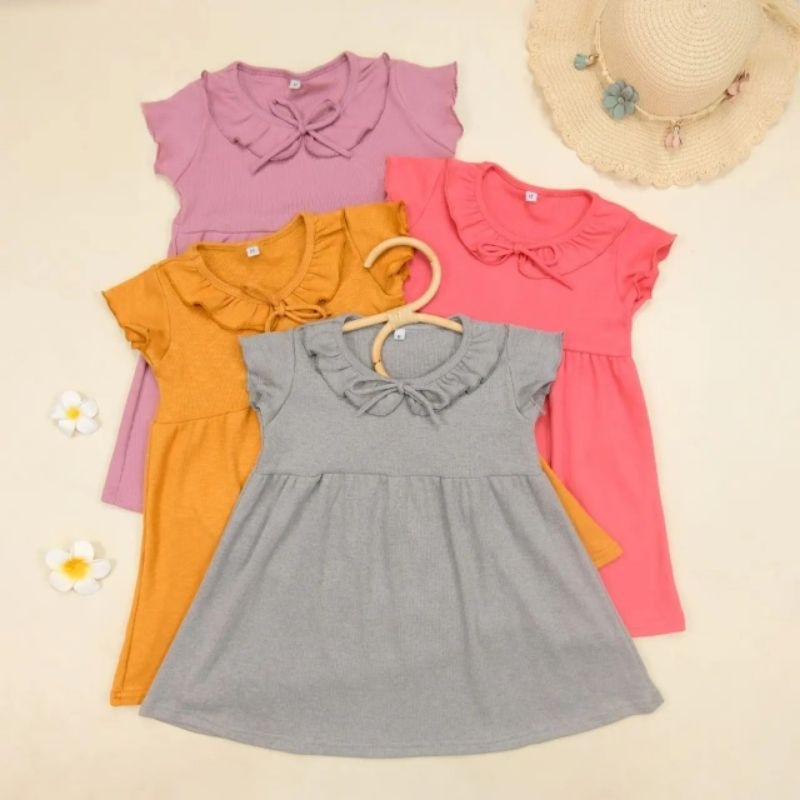 DRESS ALINA RIB KERAH CURLY(BRP556)