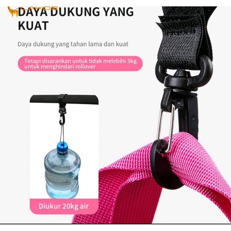 1 Pcs Gantungan hook stroller Velcro kuat