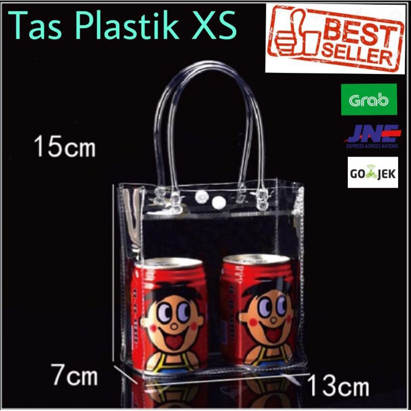 Tas PVC Transparant Kancing| Tas Mika Transparant Ukuran XS