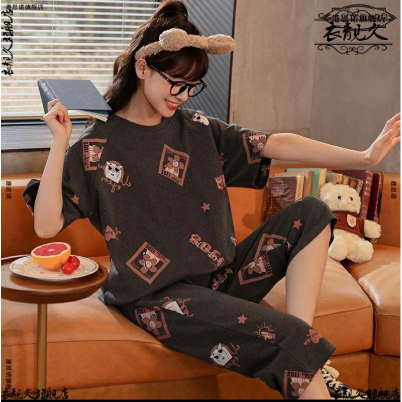 Bisa COD Stelan BajuTidur 7/8 Import / Piyama wanita Import Terbaru / Stelan wanita import murah