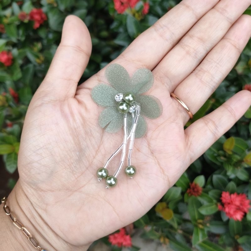 Payet bunga organza juntai mewah