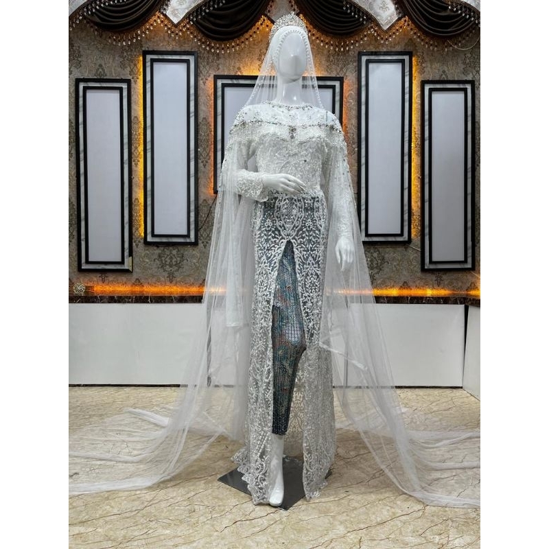 KEBAYA AKAD ELISAP FULL PAYET/KEBAYA JUBAH/KEBAYA MODREN/GAUN PENGANTEN/KEBAYA TERBARU/STELAN AKAD