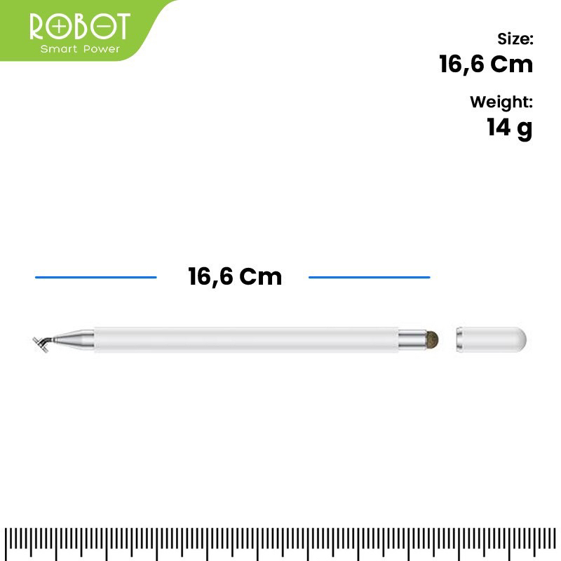 ROBOT RSP01 Universal 2 in 1 Capacitive Stylus Pen for Mobile and Tablet PC White BY SEN