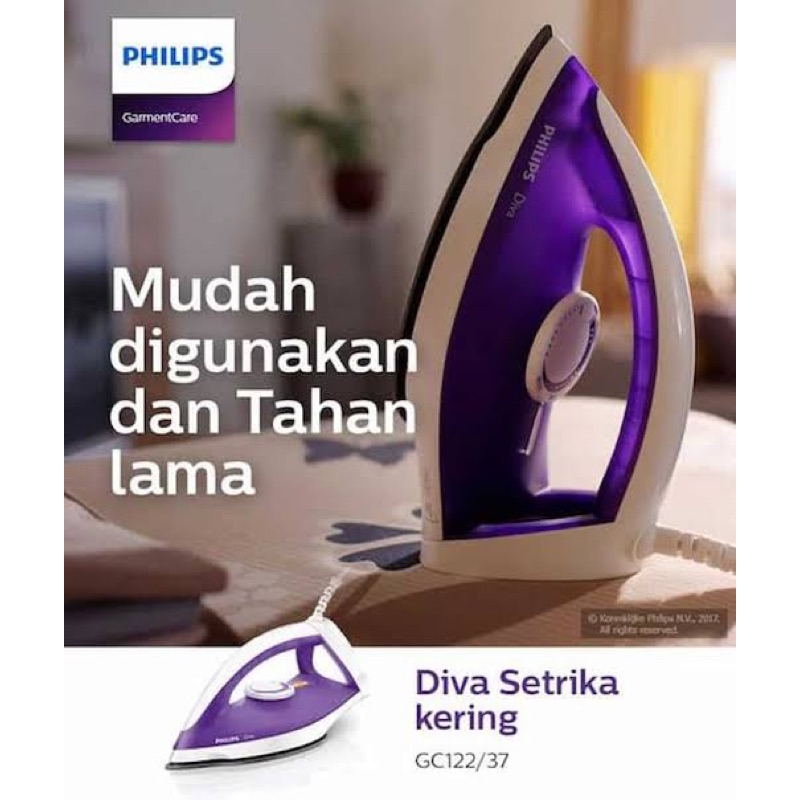 Termurah!! Setrika Philips GC 122 Berkualitas Murah / Dry Iron Diva Philips GC 122 GARANSI RESMI