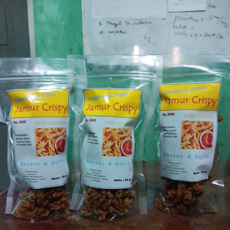 

Makanan Ringan JAMUR CRISPY Rasa Original ISI 65 GR enak dan Renyahhhhhh