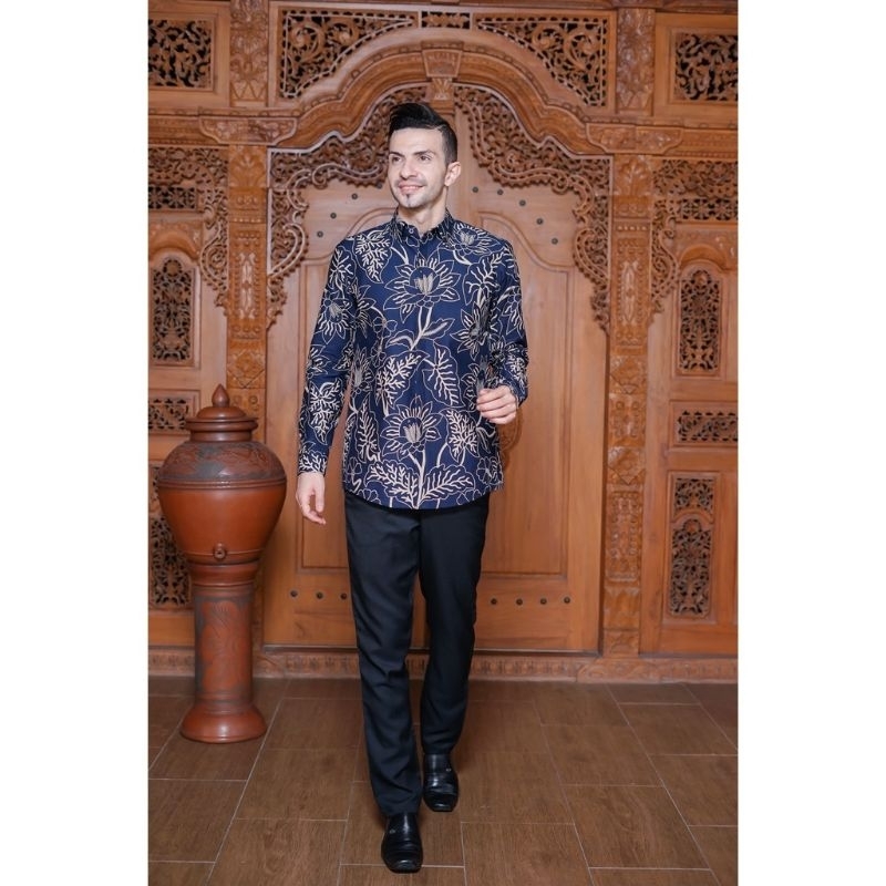 KEMEJA BATIK MODERN SLIMFIT PANJANG BAHUN KATUN HALUS FULL FURING HALUS