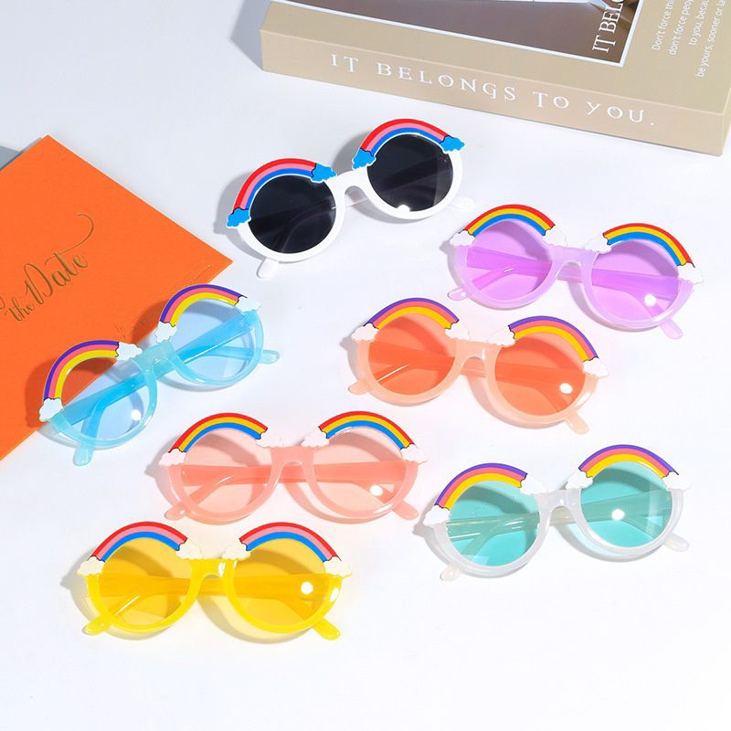 Kacamata Anak Rainbow Bulat Kacamata Pelangi Lucu Trendy Kacamata Hitam Anak