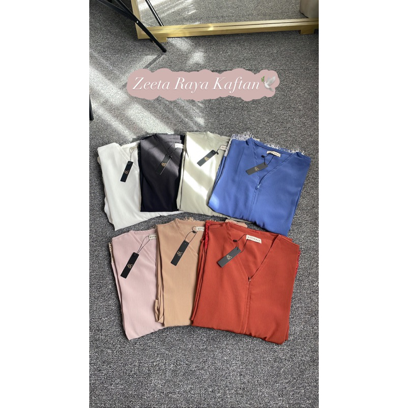 Outerres - ZEETA RAYA KAFTAN WITH BRUKAT | Kaftan Lebaran Kondangan Dress Gamis Muslim Renda Wanita