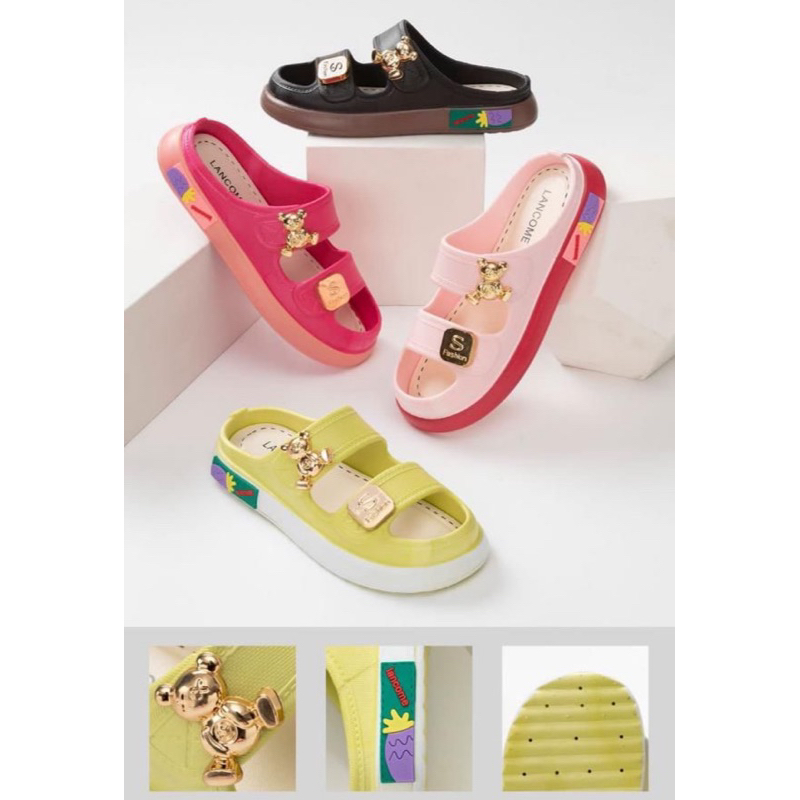 COUPLE SANDAL JELLY WANITA DEWASA DAN ANAK PEREMPUAN IMPORT LIST SLOP JIBBITZ TEDDY FASHION