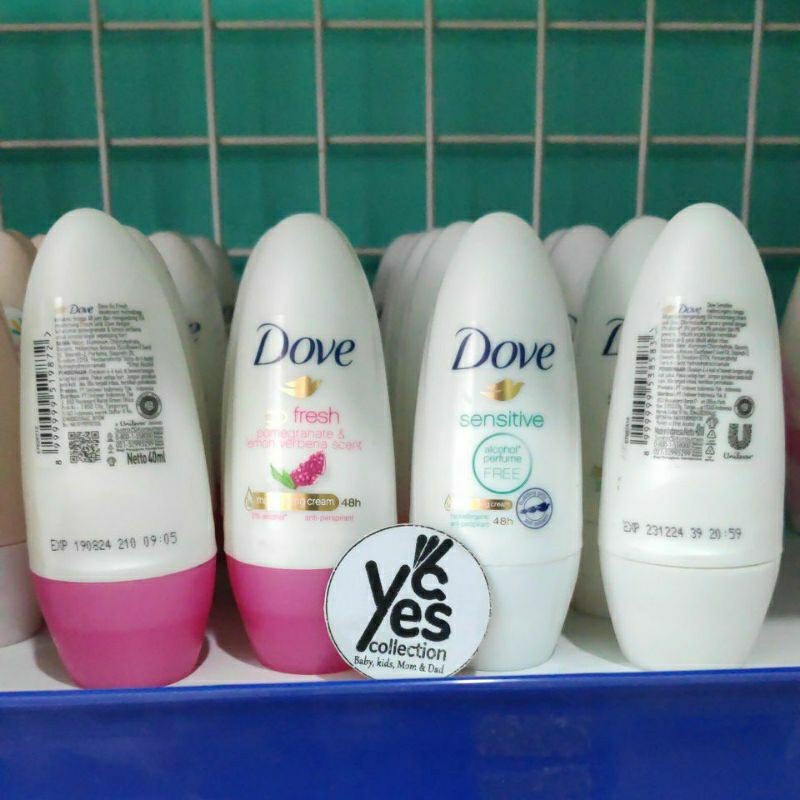 Dove Deo Roll On 40 ml Deodoran Moisturising Cream Ketiak Sensitive Parfume Free Go Fresh Pomegranate Invisible Dry Anti Noda Putih Kuning Silk dry