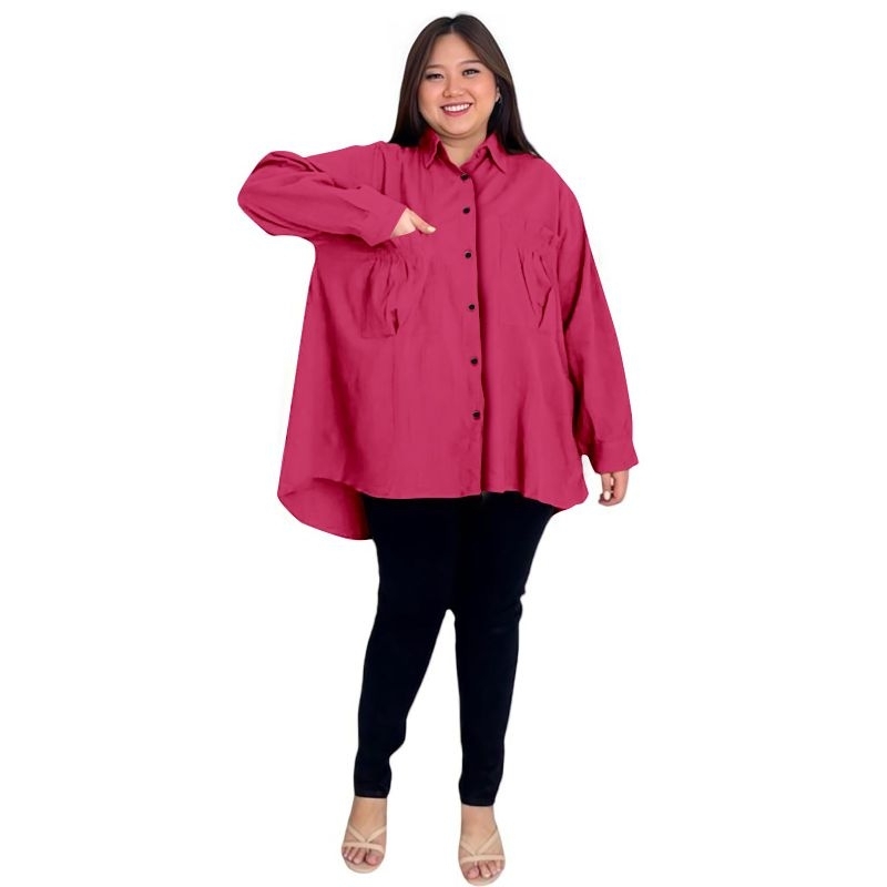 kemeja jumbo ld 140 cm/ kemeja kk oversize poly rayon